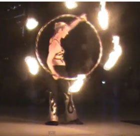 fire hoop dancing